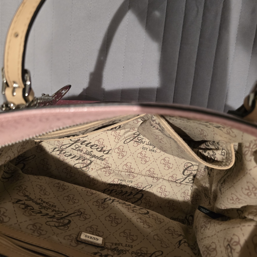 Guess Glossy Pink Logo Tote with Matching Wallet - Picture 4 of 4